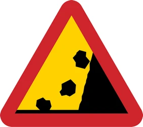 Warning for falling rocks.
