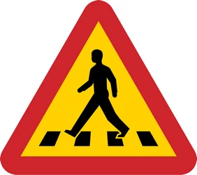 Warning for a crossing for pedestrians.