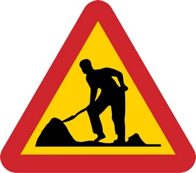 Warning for roadworks.