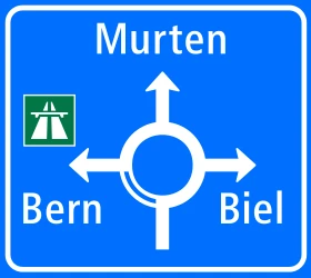 Information about the directions of the roundabout.
