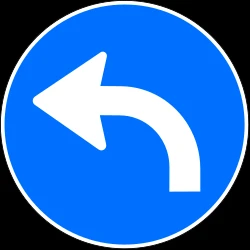 Turning left mandatory.