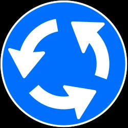 Mandatory direction of the roundabout.