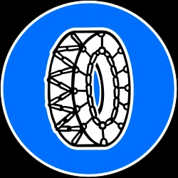 Snow chains mandatory.