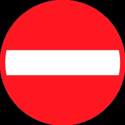 Direction prohibited
(road with one-way traffic).