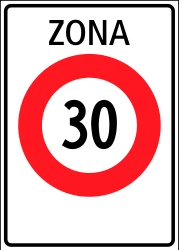 Begin of a zone with speed limit.