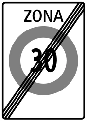 End of the zone with speed limit.
