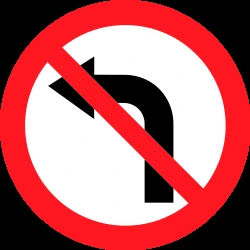 Turning left prohibited.