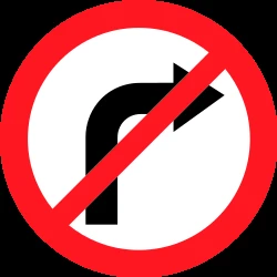 Turning right prohibited.