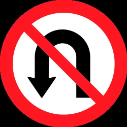 Turning around prohibited (U-turn).