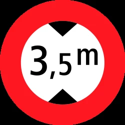 Vehicles higher than indicated prohibited.