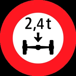 Vehicles with an axle weight heavier than indicated prohibited.