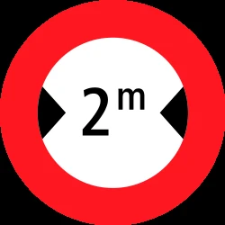 Vehicles wider than indicated prohibited.