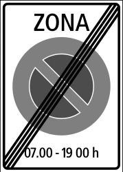 End of the zone where parking is prohibited.