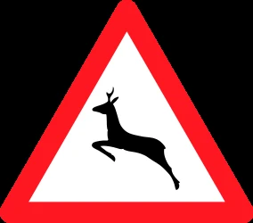 Warning for crossing deer.