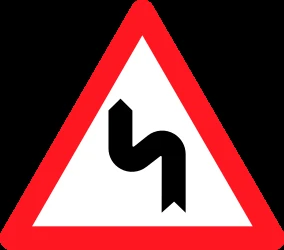 Warning for a double curve, first left then right.