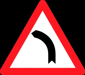 Warning for a curve to the left.