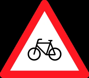 Warning for cyclists.