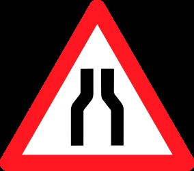 Warning for a road narrowing.