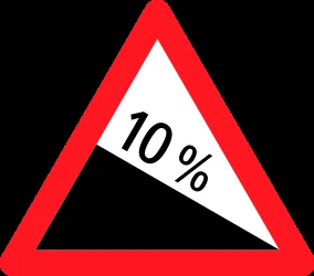 Warning for a steep descent.