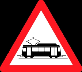 Warning for trams.