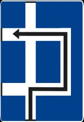 Route to be followed in order to turn left.