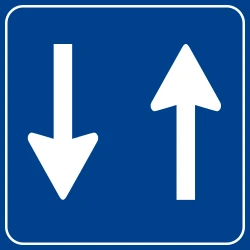 Road with two-way traffic.
