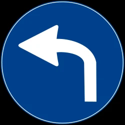 Turning left mandatory.