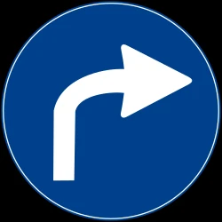 Turning right mandatory.