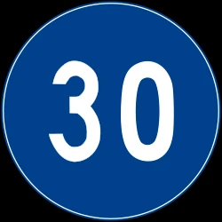 Begin of a minimum speed.