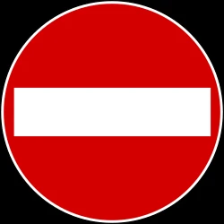 Direction prohibited
(road with one-way traffic).