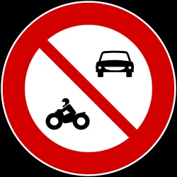 Motorcycles and cars prohibited.