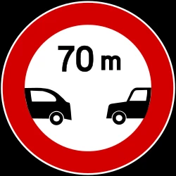 Leaving less distance than indicated prohibited.