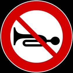 Using the horn prohibited.