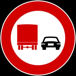 Overtaking prohibited for trucks.
