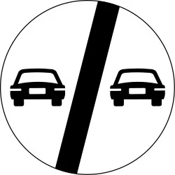 End of the overtaking prohibition.