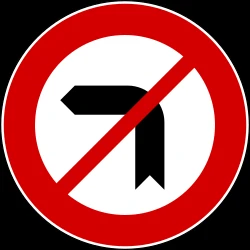 Turning left prohibited.