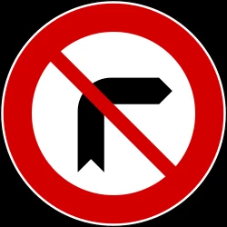 Turning right prohibited.