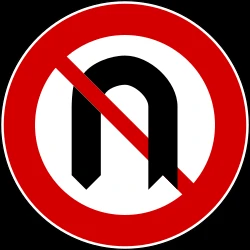 Turning around prohibited (U-turn).