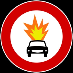 Vehicles with explosive materials prohibited.