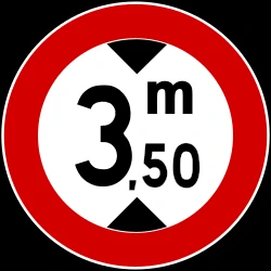Vehicles higher than indicated prohibited.