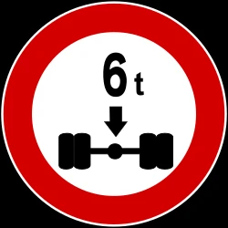 Vehicles with an axle weight heavier than indicated prohibited.
