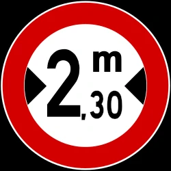 Vehicles wider than indicated prohibited.