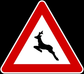 Warning for crossing deer.