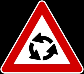 Warning for a roundabout.