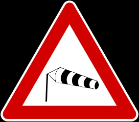 Warning for heavy crosswind.