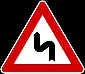 Warning for a double curve, first left then right.