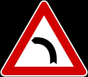 Warning for a curve to the left.