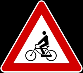 Warning for cyclists.