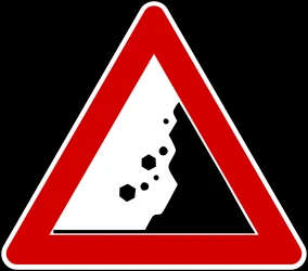 Warning for falling rocks.
