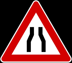 Warning for a road narrowing.